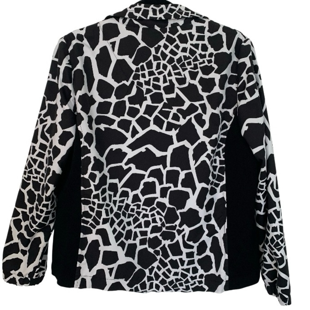 AlLLISON DALEY PETITE Women’s Front Zip‎ Jacket Lightweight Blk/Wht. Giraffe 10P - Picture 2 of 15